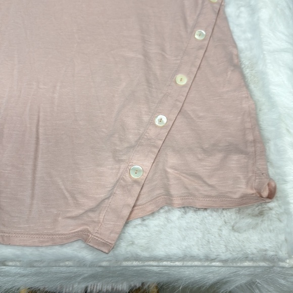 J Jill Pure Jill asymmetric button tunic pink XL cotton modal rayon 3/4 sleeve - Picture 9 of 9